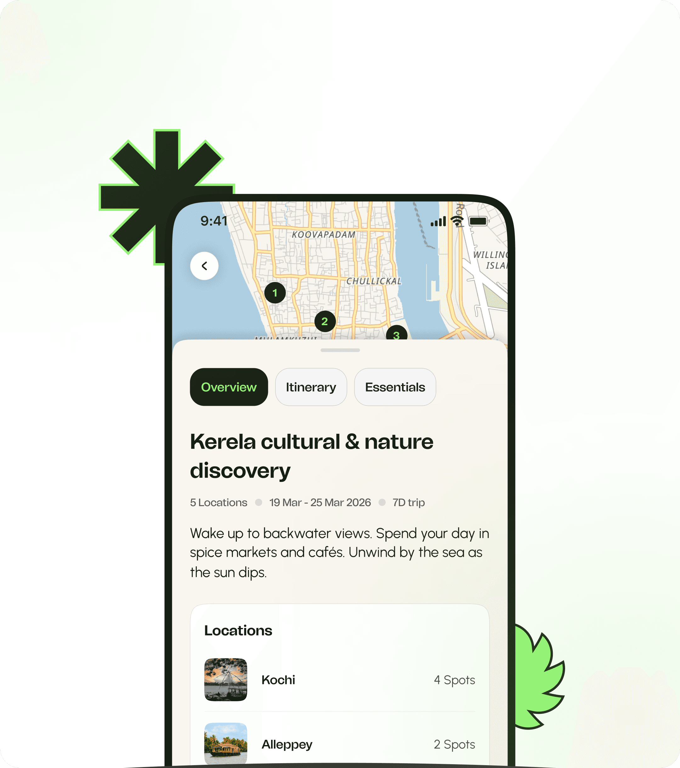 Itinerary feature